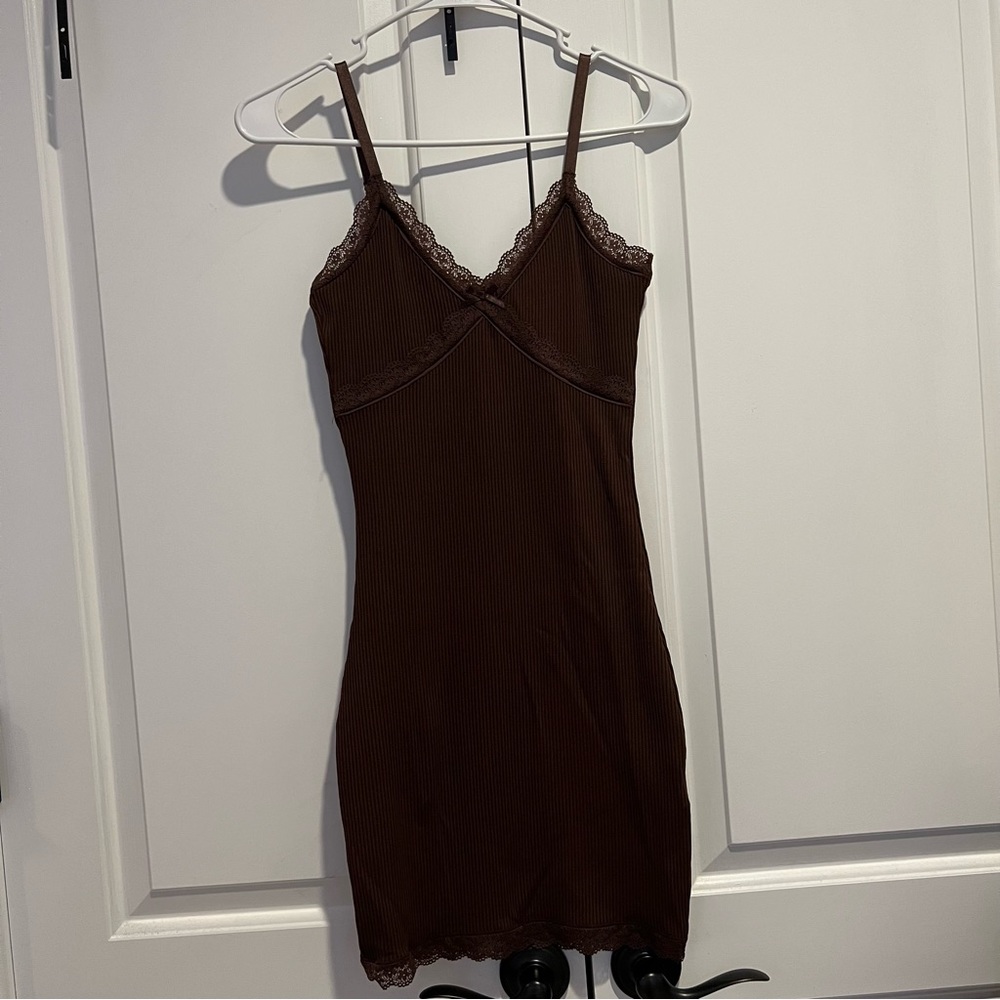 DIVIDED H&M Brown Lace Bodycon Dress Size XS Brand New W/Tags